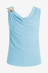 Womens Light Blue Summer Crew Neck Tank Tops 2