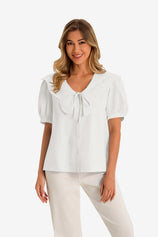 Womens White Collar Button Down Shirts