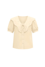 Womens Apricot Collar Button Down Shirts | CicyBell