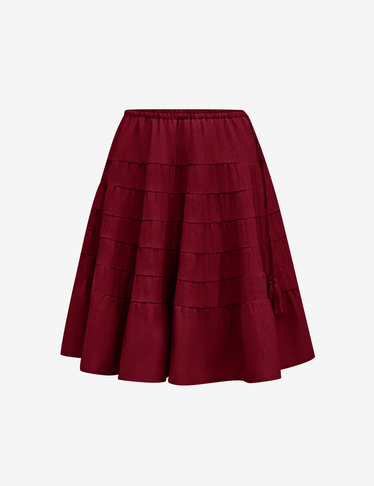 Womens Burgundy Summer Pleated Skirts 2