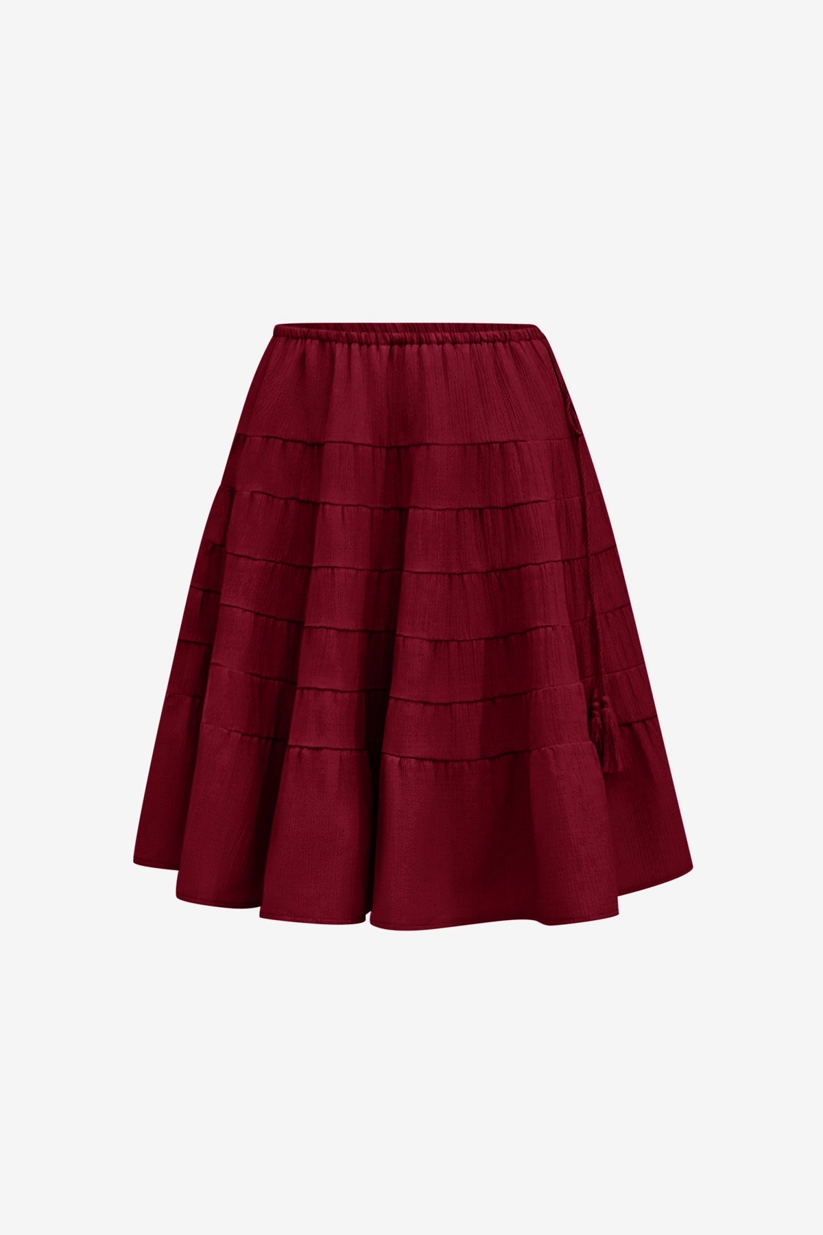 Womens Burgundy Summer Pleated Skirts 2