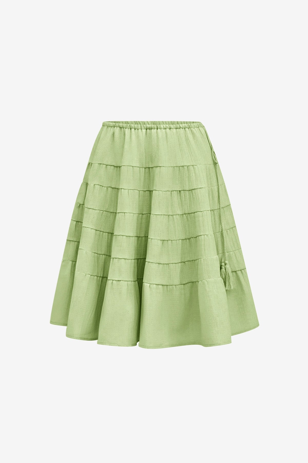 Womens Mint color Summer Pleated Skirts 2