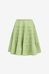 Womens Mint color Summer Pleated Skirts 2