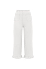 Womens White High Waisted Cropped Jeans 2