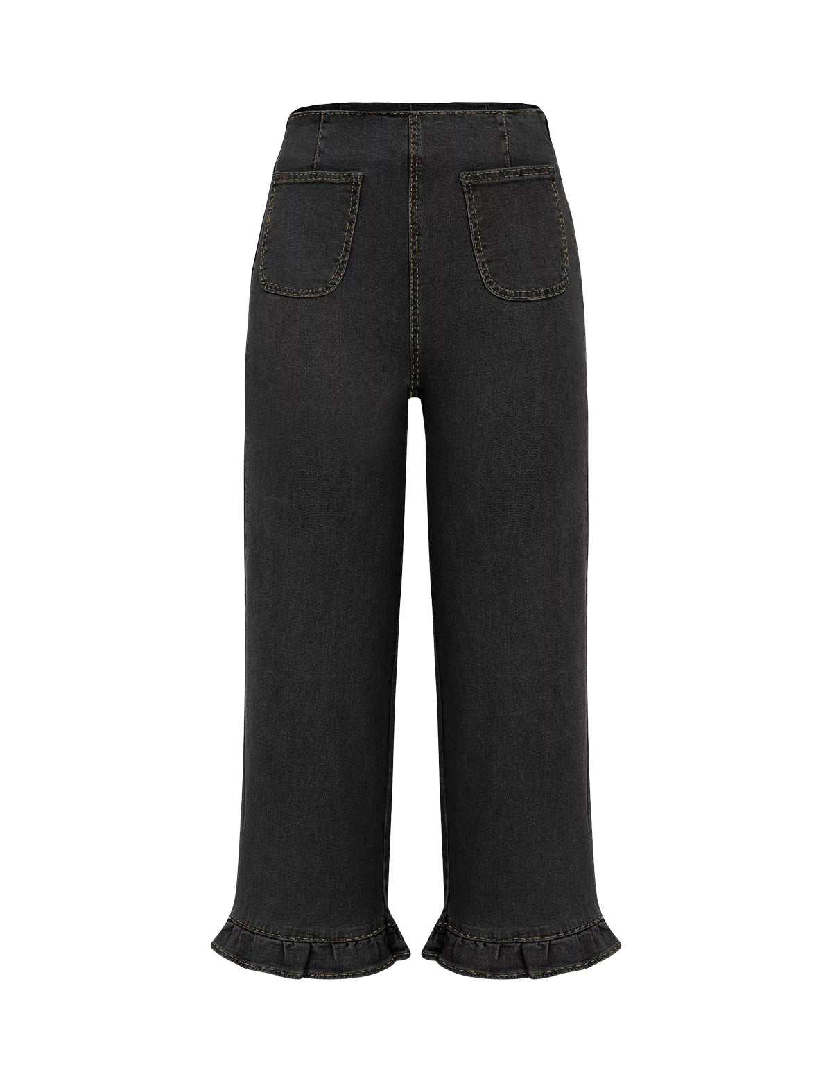 Womens Black High Waisted Cropped Jeans 2