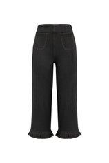 Womens Black High Waisted Cropped Jeans 2