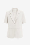 Womens White Casual Short Sleeve Blazer 2