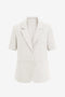 Womens White Casual Short Sleeve Blazer 2