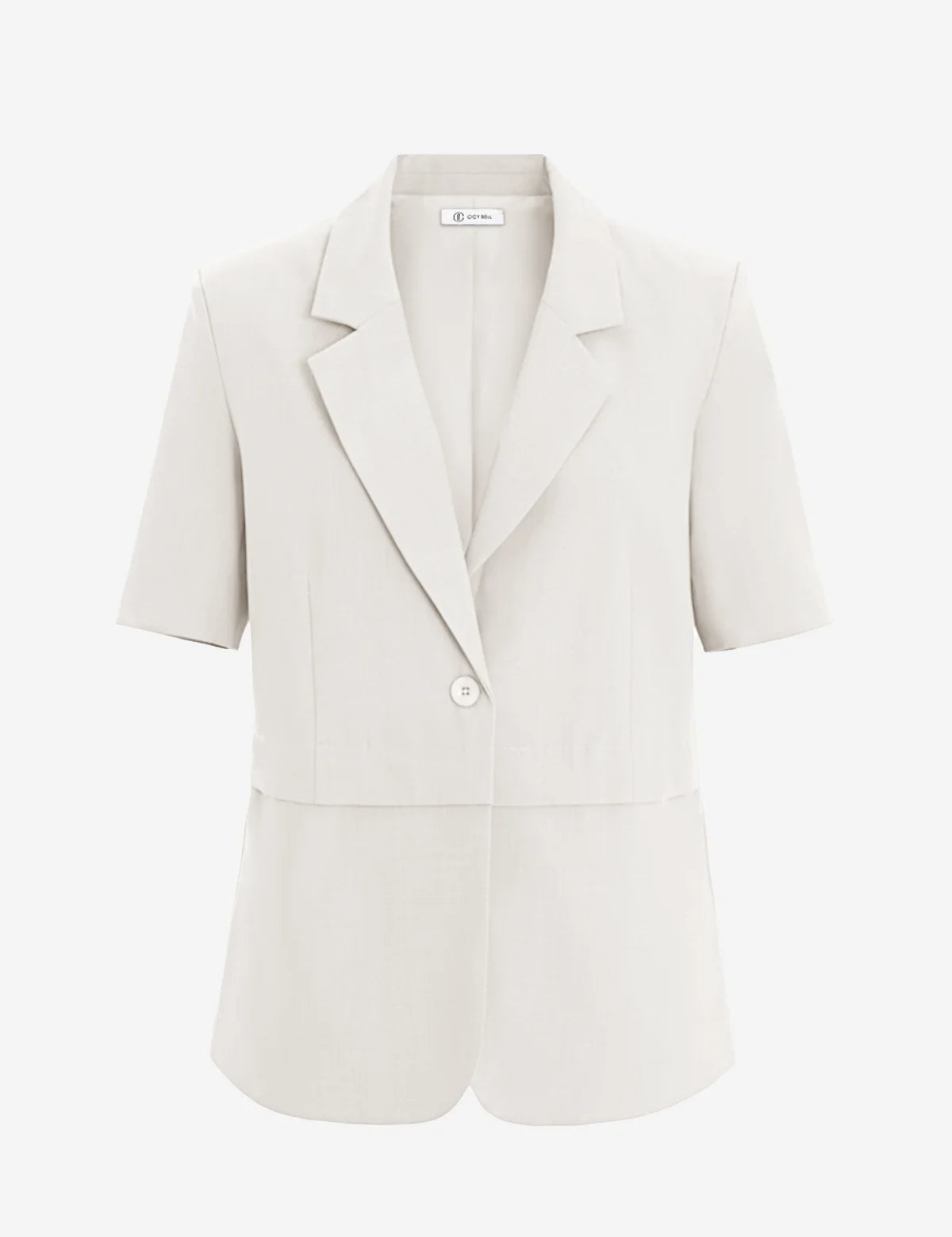 Womens White Casual Short Sleeve Blazer  2