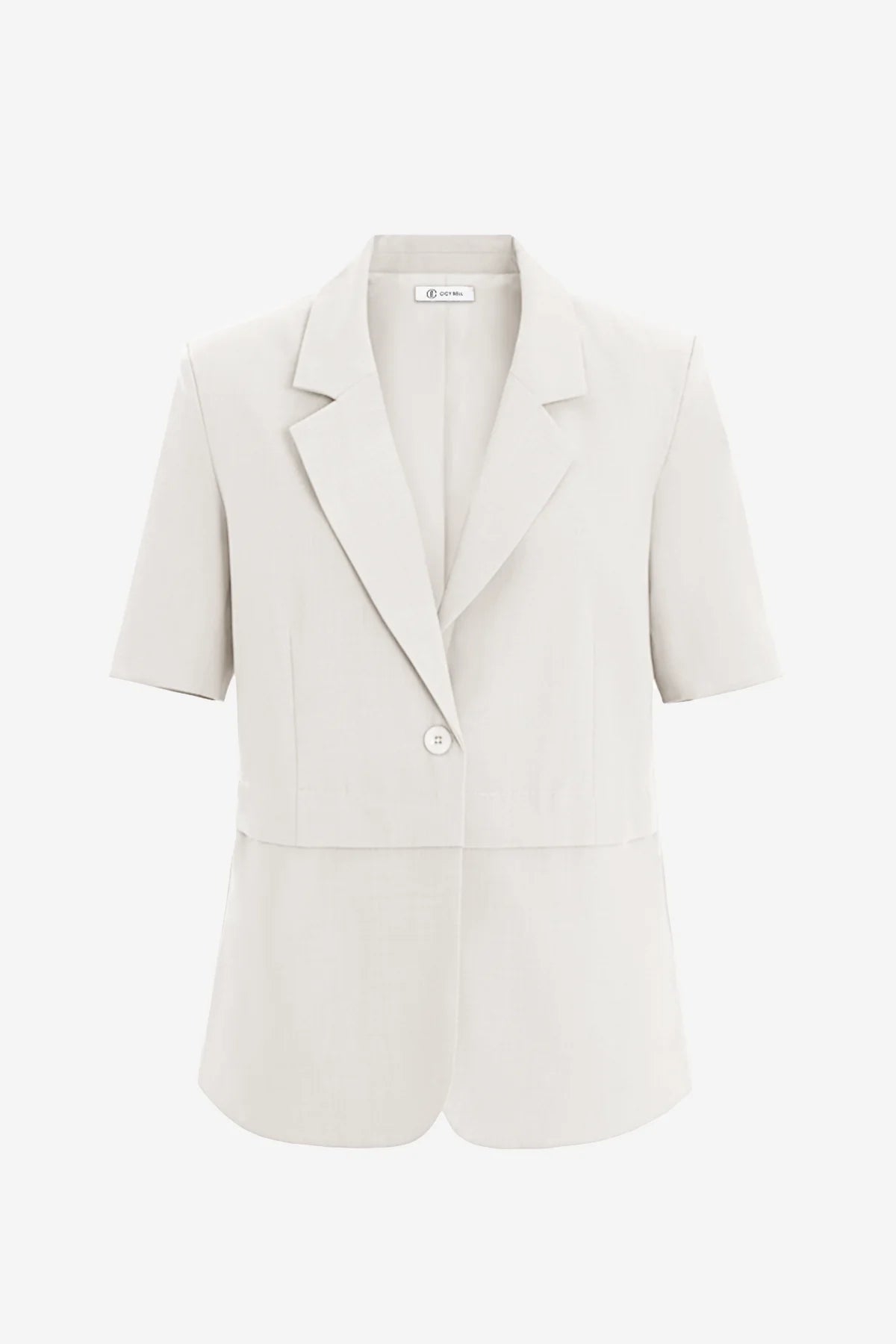 Womens White Casual Short Sleeve Blazer  2