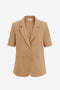 Womens Dark Khaki Casual Short Sleeve Blazer 2