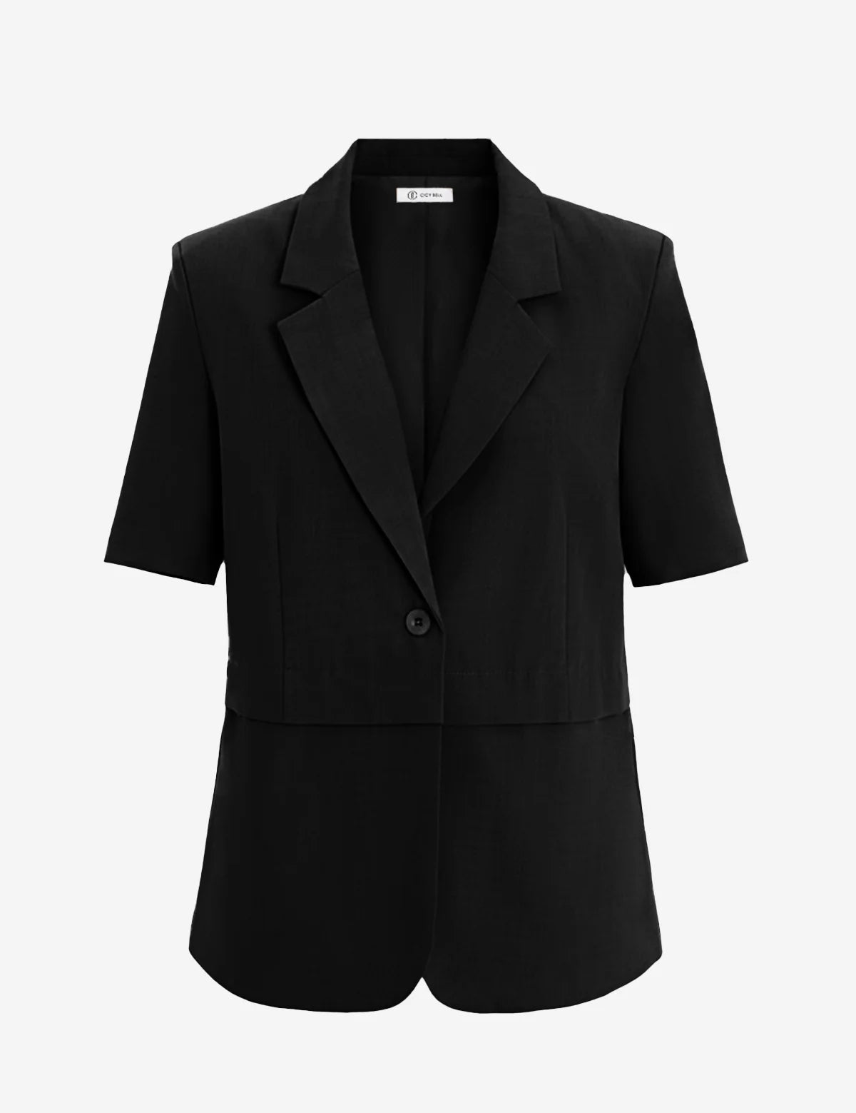 Womens  Black Casual Short Sleeve Blazer 2