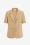 Womens Khaki Casual Short Sleeve Blazer 2