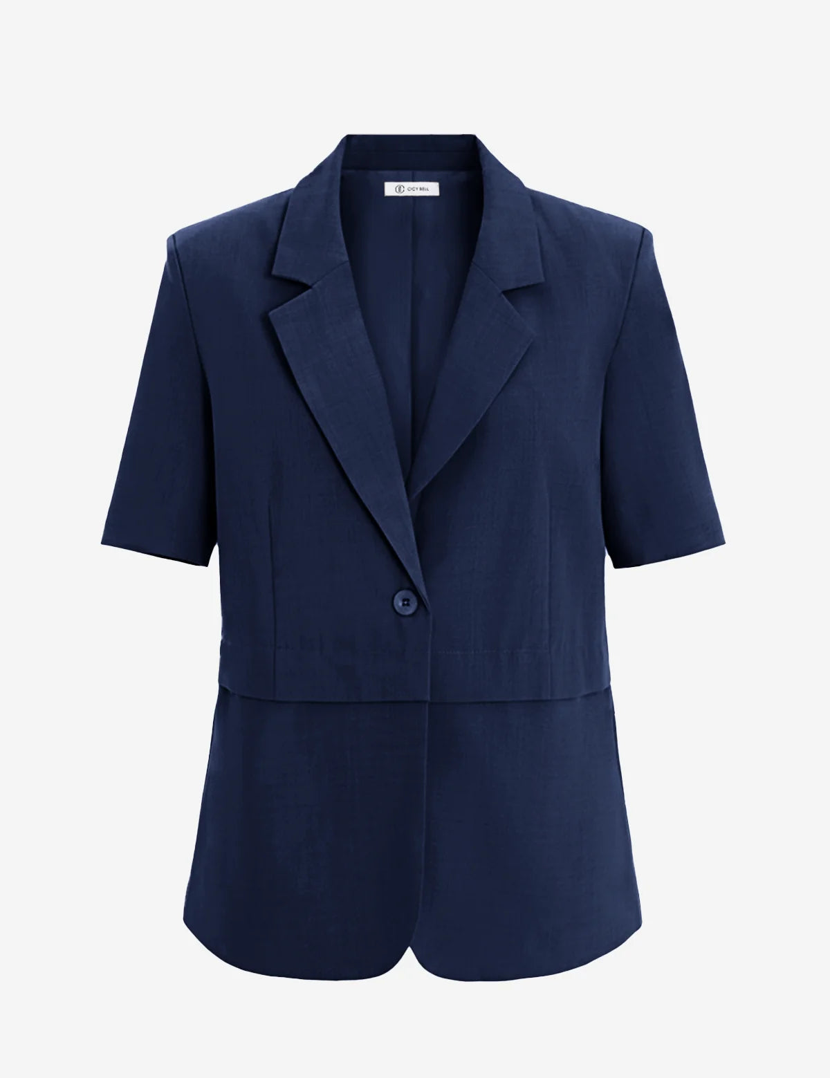 Womens Dark Blue Casual Short Sleeve Blazer 2