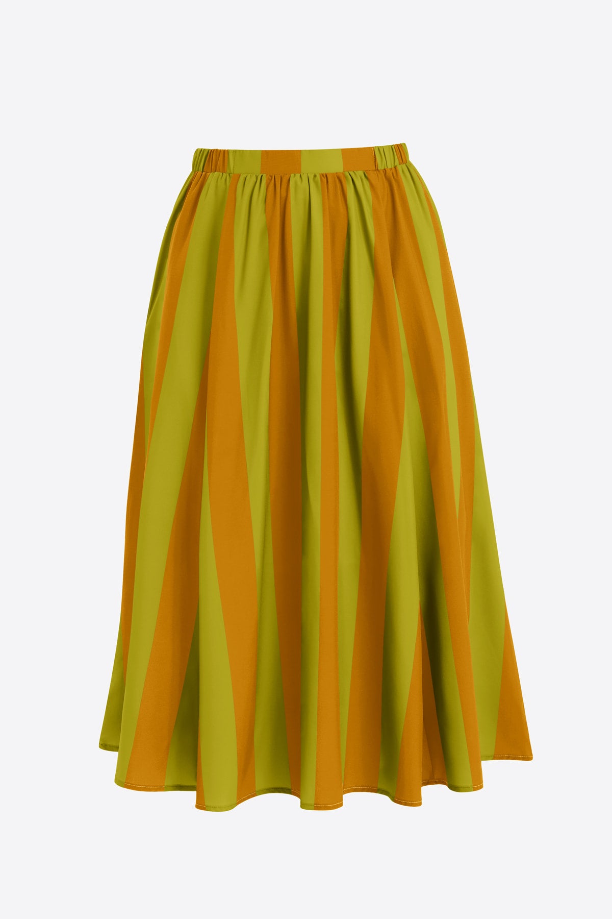 Womens Green Summer Striped Maxi Skirts | CicyBell