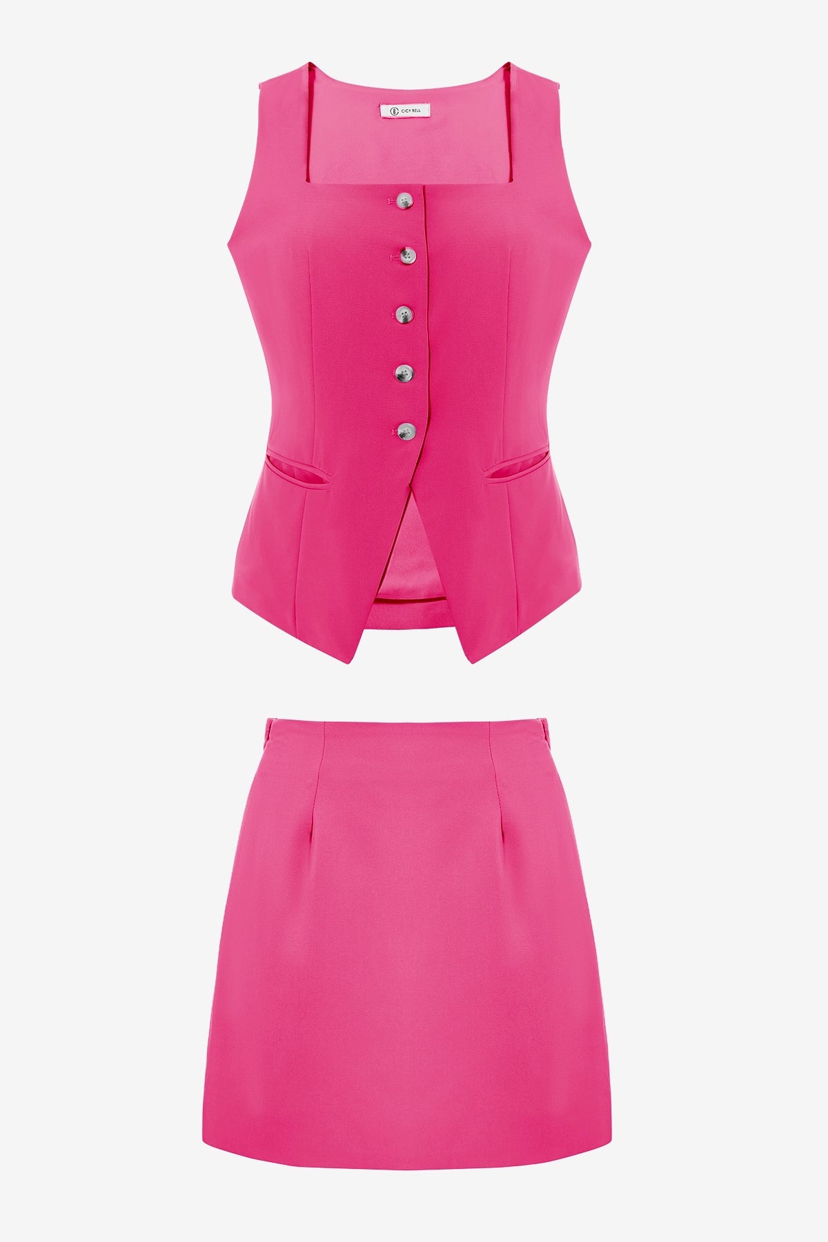 Womens Rose Red 2 Piece Outfits 2