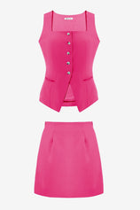 Womens Rose Red 2 Piece Outfits 2