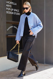 Cicy Bell Womens Black Wide Leg Jeans