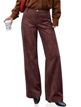 Womens Suede High Straight Leg Trousers | Cicy Bell
