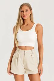 Womens Apricot High Waisted Shorts 2