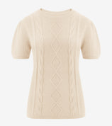 Womens Apricot Puff Short Sleeve Sweater | CicyBell