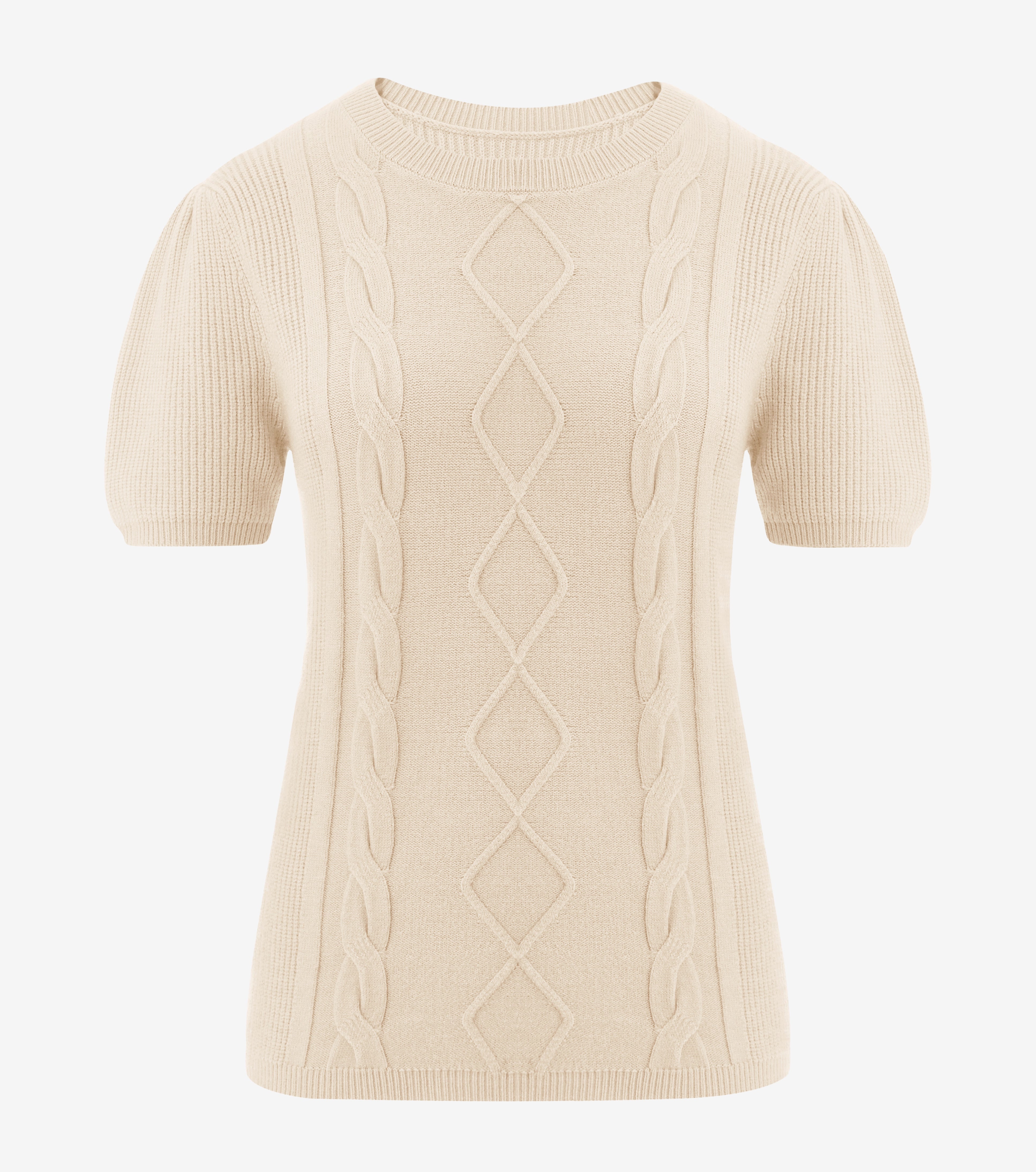 Womens Apricot Puff Short Sleeve Sweater | CicyBell