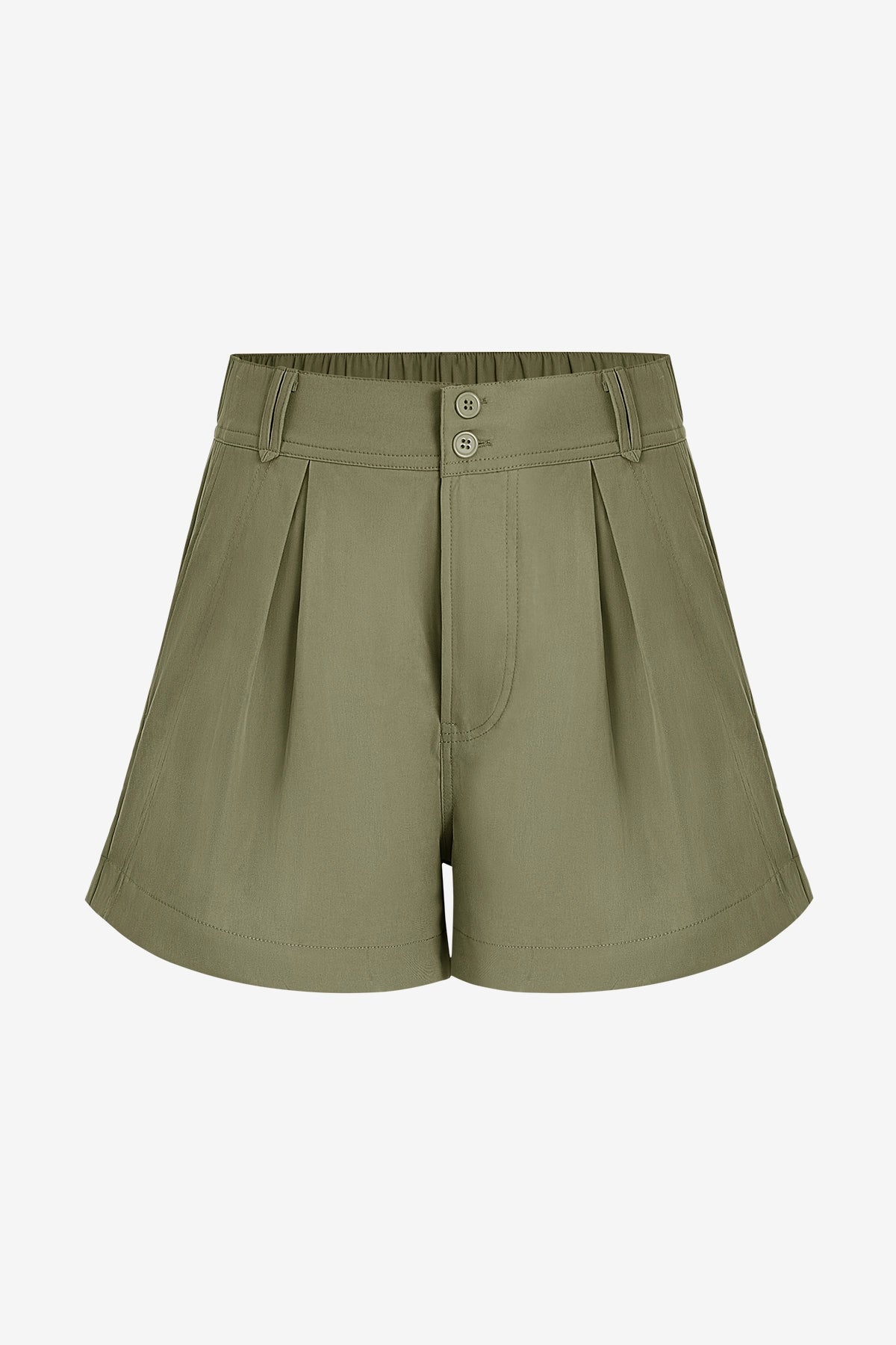 Womens Army Green High Waisted Shorts | CicyBell