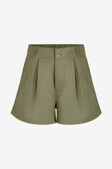 Womens Army Green High Waisted Shorts | CicyBell