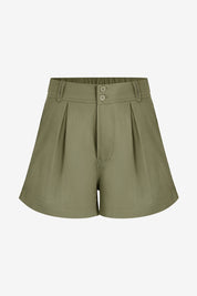 Womens Army Green High Waisted Shorts | CicyBell