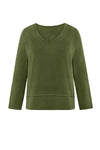 Womens Army Green Long Sleeve T Shirts 3