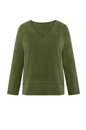 Womens Army Green Long Sleeve T Shirts 3