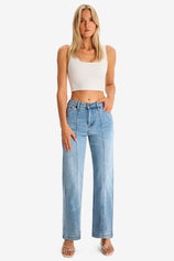 Womens BabyBlue Wide Leg Jeans