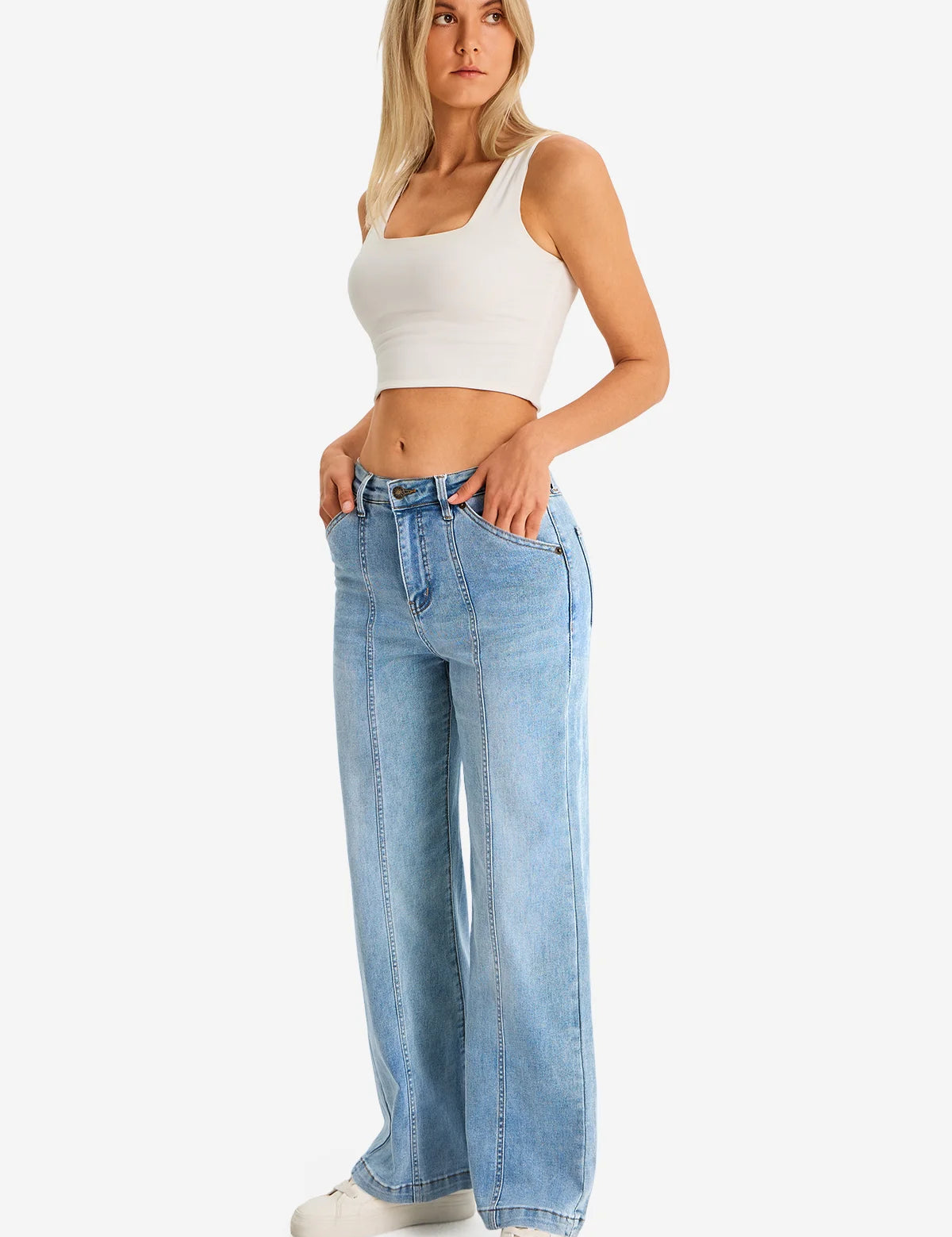 Womens BabyBlue Baggy Fit Jeans