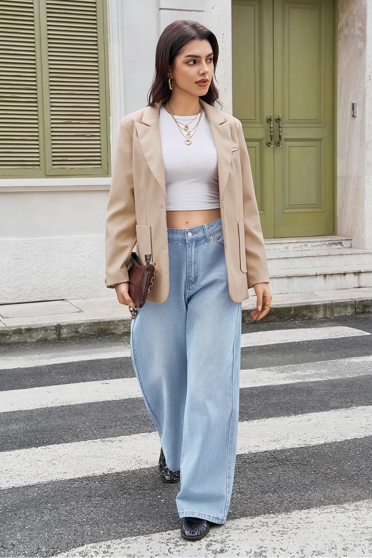 Womens BabyBlue High-Waisted Jeans