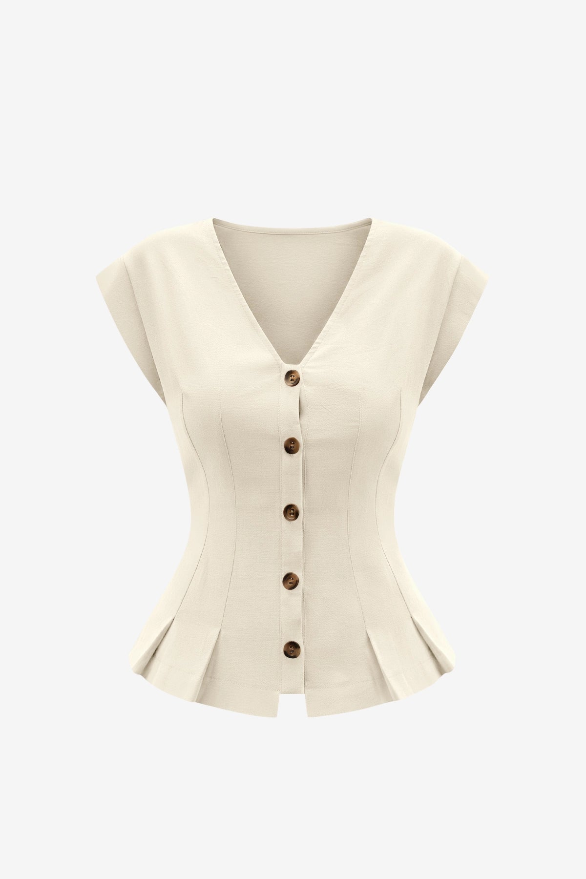 Womens Beige  Deep V Neck Vest | CicyBell