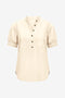 Womens Beige Puff Short Sleeve Blouses 2