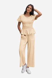 Womens Beige 2 Piece Outfits 1