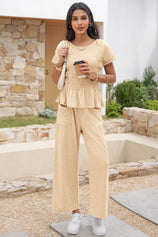 Womens Beige 2 Piece Outfits 2