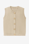 Womens Beige Cropped Sweater Vest 2