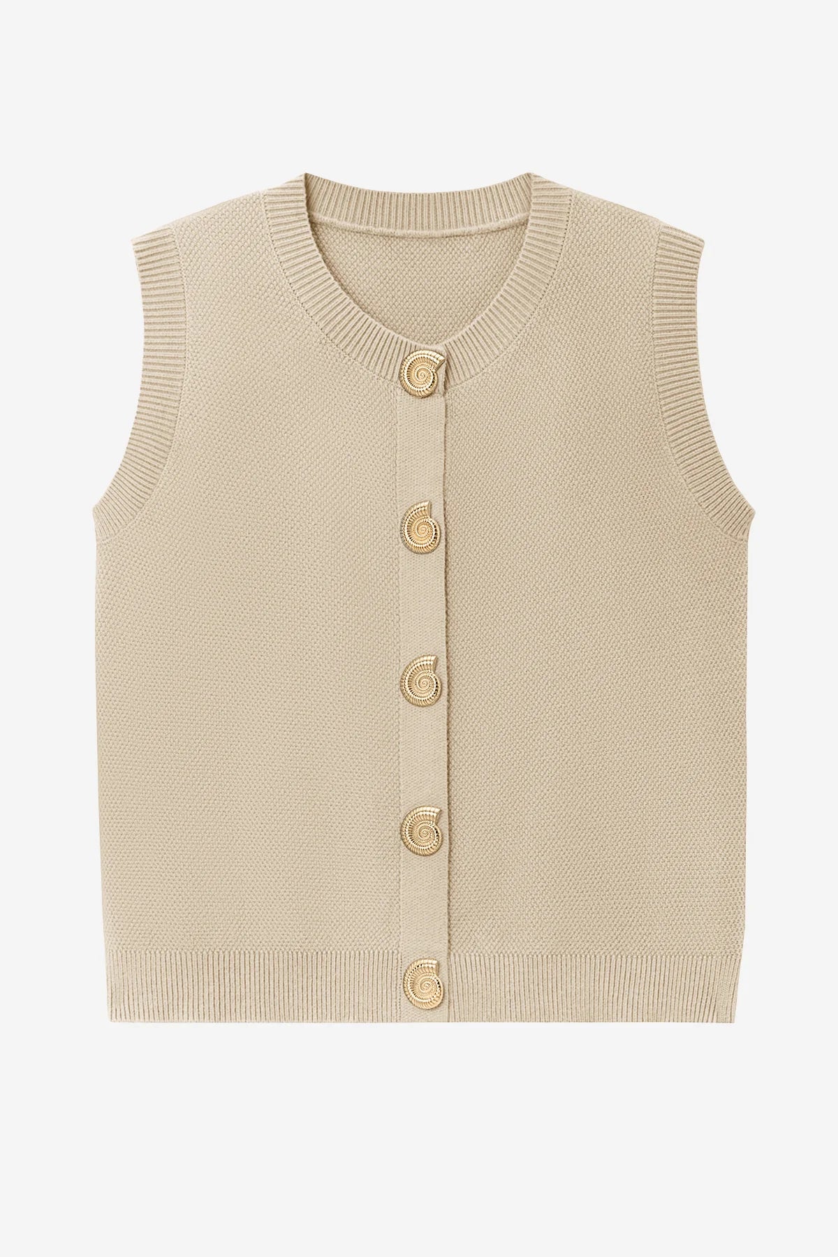 Womens Beige Cropped Sweater Vest | CicyBell