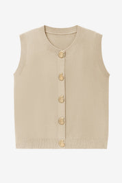 Womens Beige Cropped Sweater Vest | CicyBell