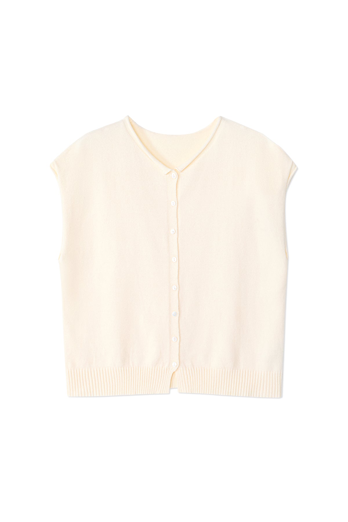 Womens Beige Cap Sleeve Sweater Vest | CicyBell