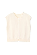 Womens Beige Cap Sleeve Sweater Vest | CicyBell