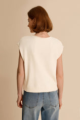 Womens Beige Cap Sleeve Sweater Vest | CicyBell