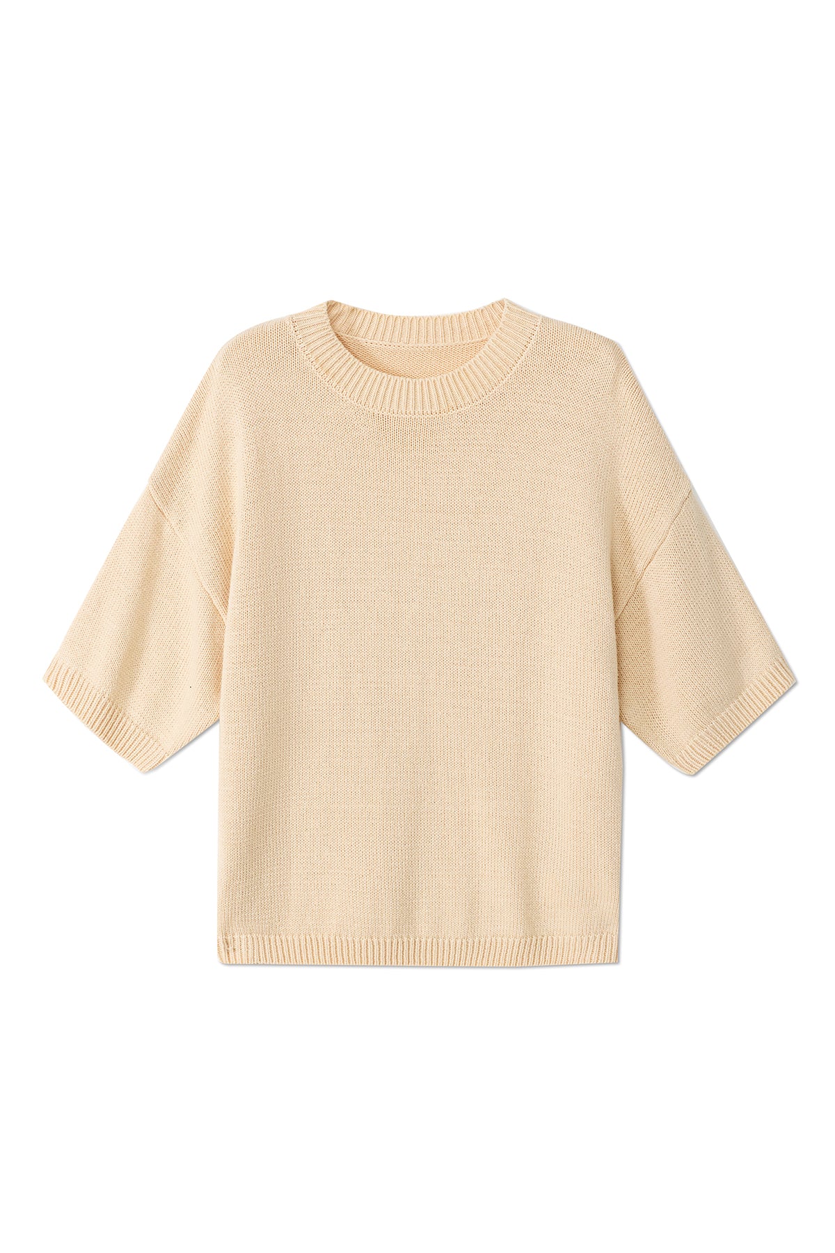 Womens Beige Half Sleeve Sweaters | CicyBell