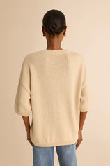 Womens Beige Half Sleeve Sweaters | CicyBell