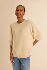Womens Beige Half Sleeve Sweaters | CicyBell