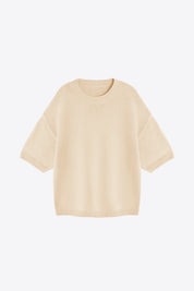 Womens Beige Half Sleeve Sweaters | CicyBell