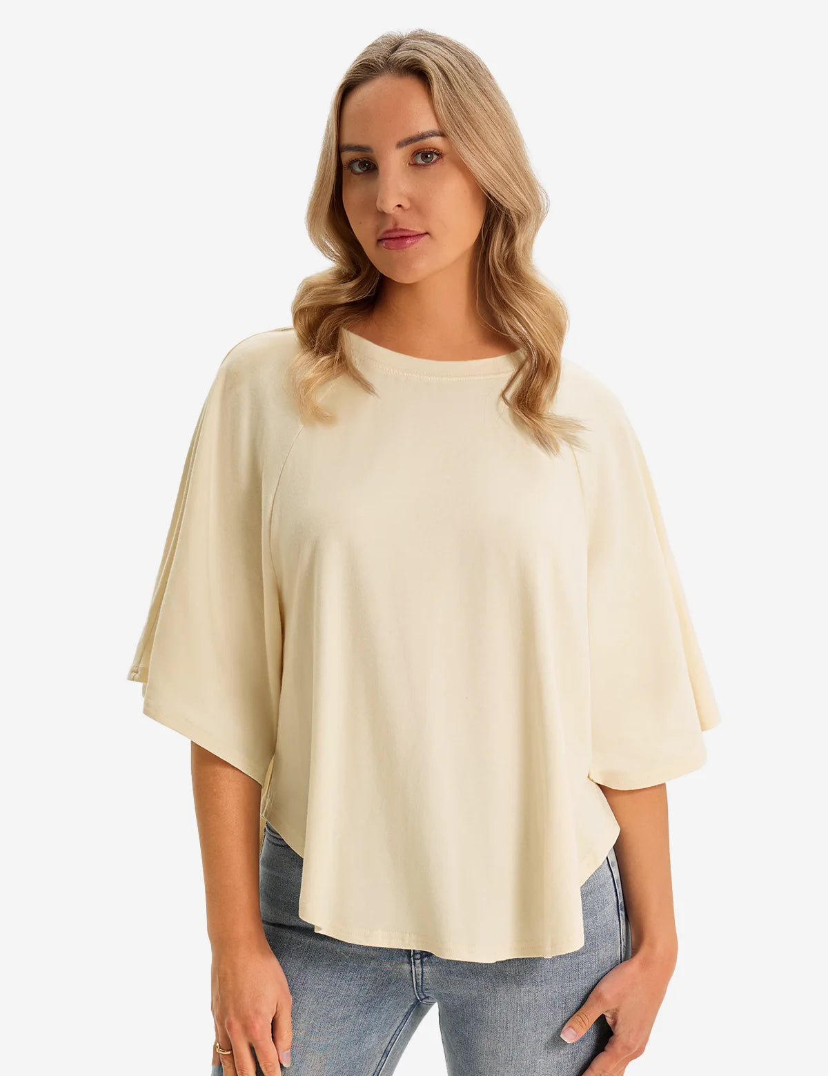Womens Beige Summer Oversized T-shirts 1