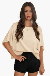 Womens Beige Oversized T Shirts 1